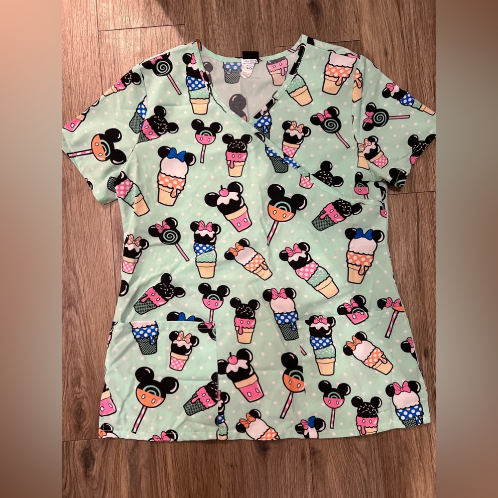 Ice cream cone Disney scrub top